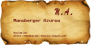 Mansberger Azurea névjegykártya
